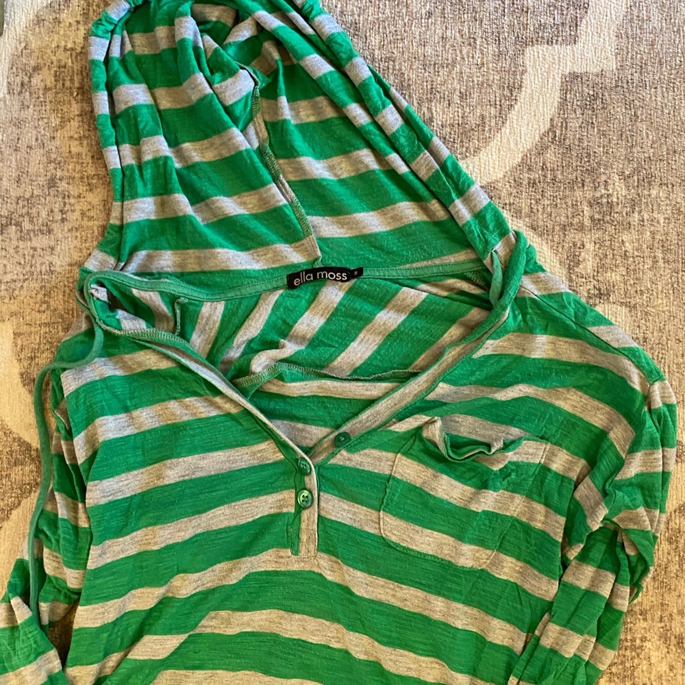 Ella Moss striped hooded long sleeve